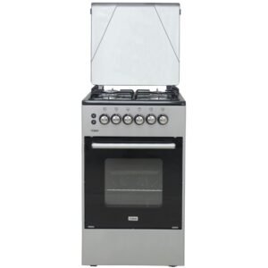 Mika Standing Cooker 50cm x 50 cm All Gas Burner & Oven, Silver MST50PUAGSL Mika Standing Cooker, 50cm x 55cm, 4 Gas Burners, Gas Oven